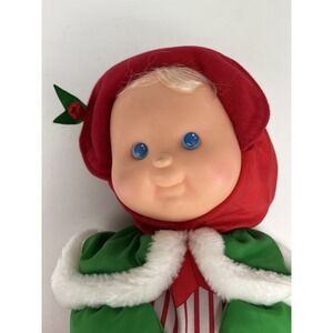 Vintage Fisher Price Puffalump Christmas Baby Doll Plush Nylon Parachute